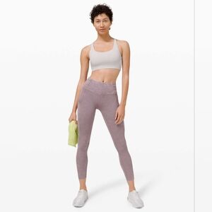 🍋 Lululemon Fast & Free Tight II 25" Ice Dye Ice Wash Violet Verbana Sz 2